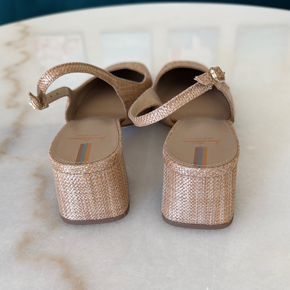 Sam Edelman Tan Woven Slingback Block Heels - Picture 4 of 6